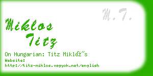 miklos titz business card